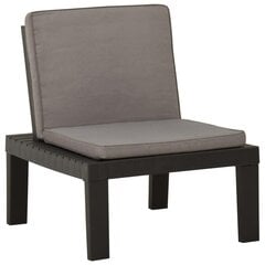 Dārza atpūtas krēsls ar matračiem vidaXL, pelēks cena un informācija | Dārza krēsli | 220.lv