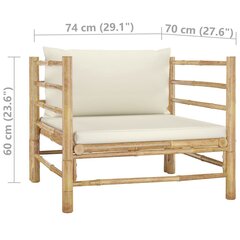 Dārza dīvāns vidaXL ar krēmbaltiem matračiem cena un informācija | Dārza krēsli | 220.lv