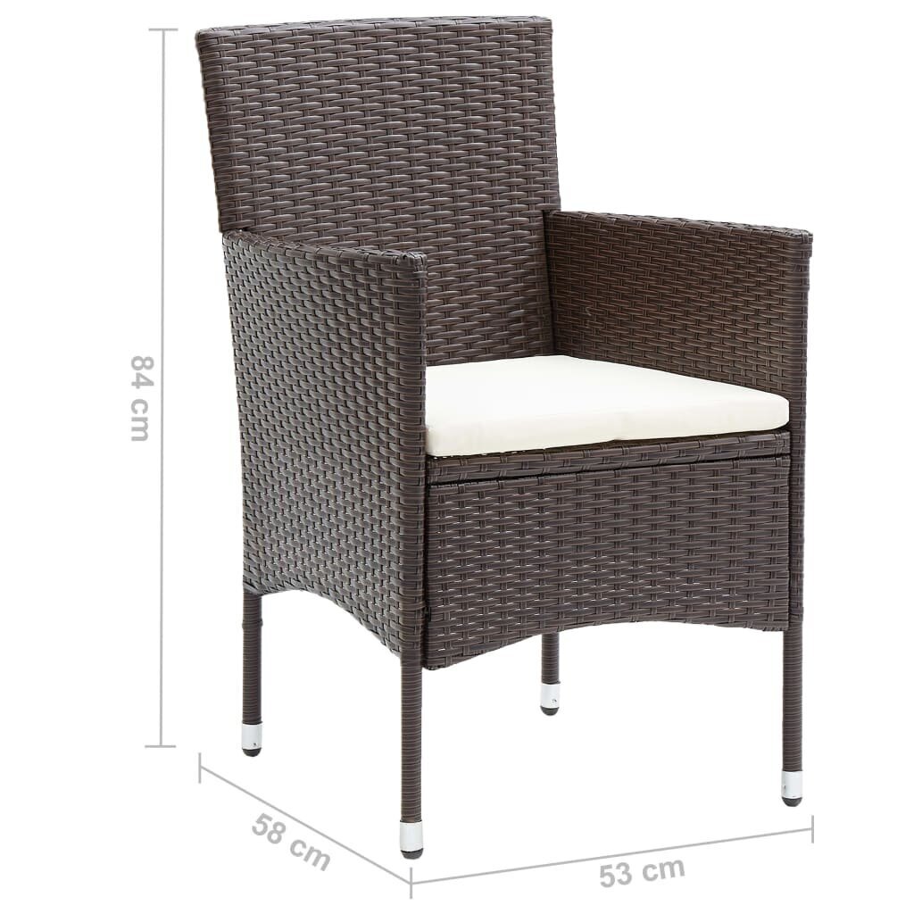 Dārza krēsli vidaXL, 4 gab., brūni цена и информация | Dārza krēsli | 220.lv