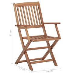 Saliekami dārza krēsli vidaXL, 4 gab. cena un informācija | Dārza krēsli | 220.lv