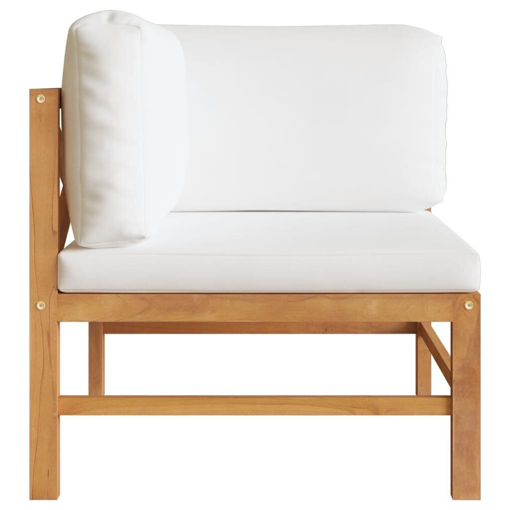 Stūra dīvāns ar krēmkrāsas spilveniem vidaXL цена и информация | Dārza krēsli | 220.lv