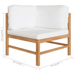Stūra dīvāns ar krēmkrāsas spilveniem vidaXL cena un informācija | Dārza krēsli | 220.lv