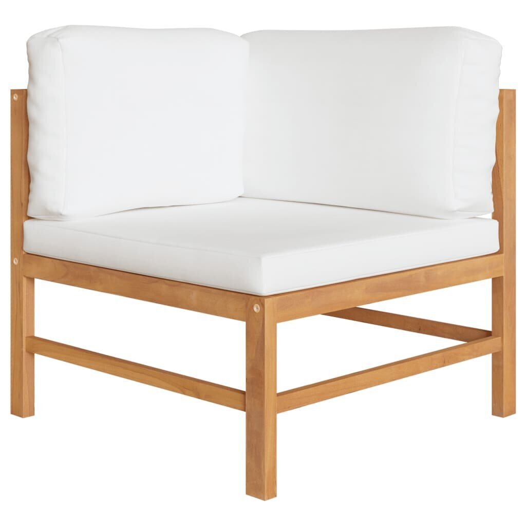 Stūra dīvāns ar krēmkrāsas spilveniem vidaXL, 2 gab. cena un informācija | Dārza krēsli | 220.lv