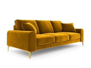 Trīsvietīgs dīvāns Mazzini Sofas Madara, velūrs, dzeltens/zeltainas krāsas cena un informācija | Dīvāni | 220.lv