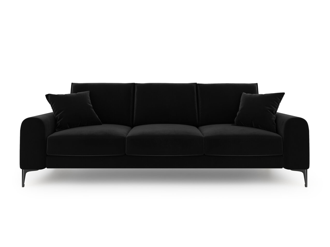 Trīsvietīgs dīvāns Mazzini Sofas Madara, velūrs, melns cena un informācija | Dīvāni | 220.lv