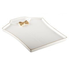 Porcelāna servēšanas paplāte Bow Tie, 20x25 cm cena un informācija | Trauki, šķīvji, pusdienu servīzes | 220.lv