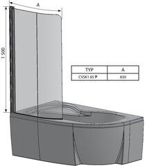 Vannas siena Ravak CVSK1 7QRM0C00Y1 цена и информация | Душевые двери и стены | 220.lv