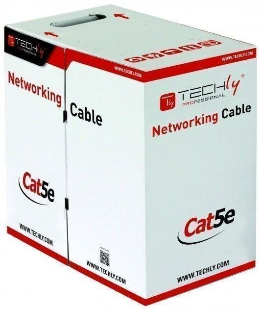 Instalācijas kabelis Techly āra vītā pāra Cat 5e F / UTP vads 305m Melns SOHO CCA PVC + UV cena un informācija | Kabeļi un vadi | 220.lv