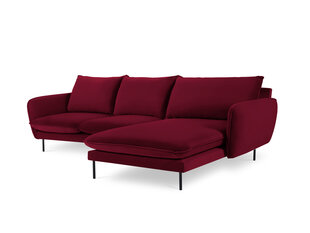 Stūra dīvāns Cosmopolitan Design Vienna, velūrs, sarkans/melns cena un informācija | Stūra dīvāni | 220.lv
