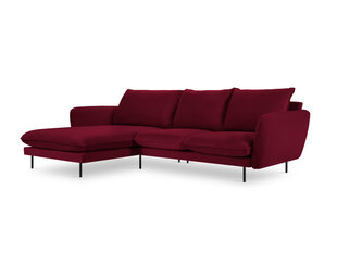 Stūra dīvāns Cosmopolitan Design Vienna, velūrs, sarkans/melns cena un informācija | Stūra dīvāni | 220.lv