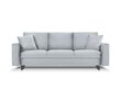 Trīsvietīgs dīvāns Mazzini Sofas Cartadera, gaiši zils/melns cena un informācija | Dīvāni | 220.lv