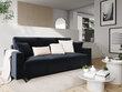 Trīsvietīgs dīvāns Mazzini Sofas Cartadera, tumši zils/melns cena un informācija | Dīvāni | 220.lv