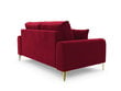 Divvietīgs dīvāns Mazzini Sofas Madara, velūrs, sarkans/zeltainas krāsas cena un informācija | Dīvāni | 220.lv