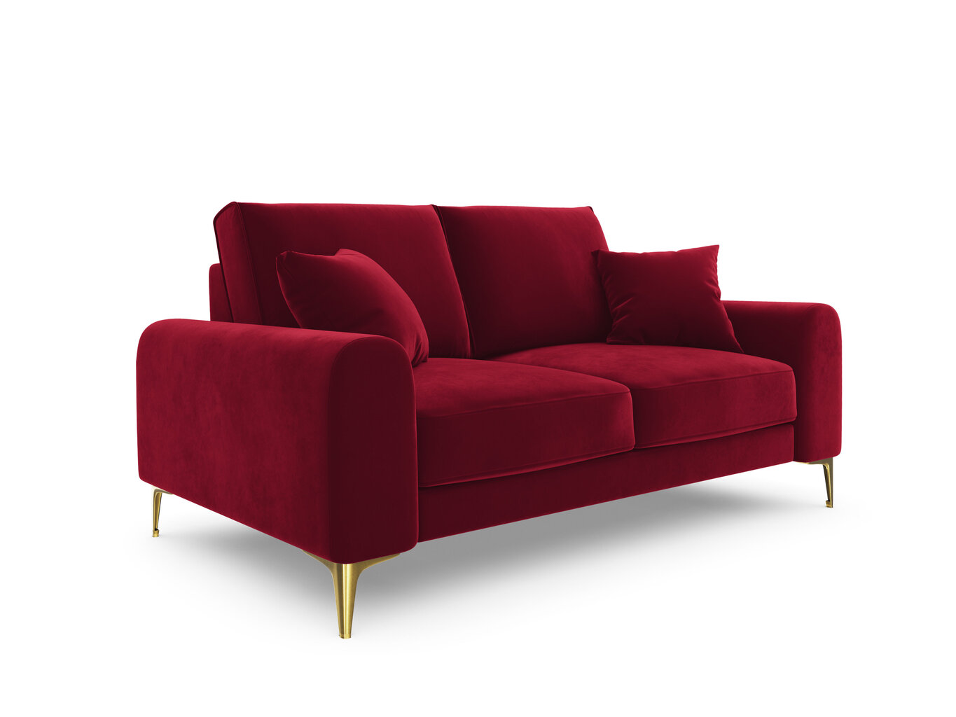 Divvietīgs dīvāns Mazzini Sofas Madara, velūrs, sarkans/zeltainas krāsas цена и информация | Dīvāni | 220.lv