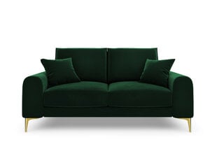 Divvietīgs dīvāns Mazzini Sofas Madara, velūrs, tumši zaļš/zeltainas krāsas cena un informācija | Dīvāni | 220.lv