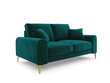 Divvietīgs dīvāns Mazzini Sofas Madara, velūrs, gaiši zaļš/zeltainas krāsas cena un informācija | Dīvāni | 220.lv