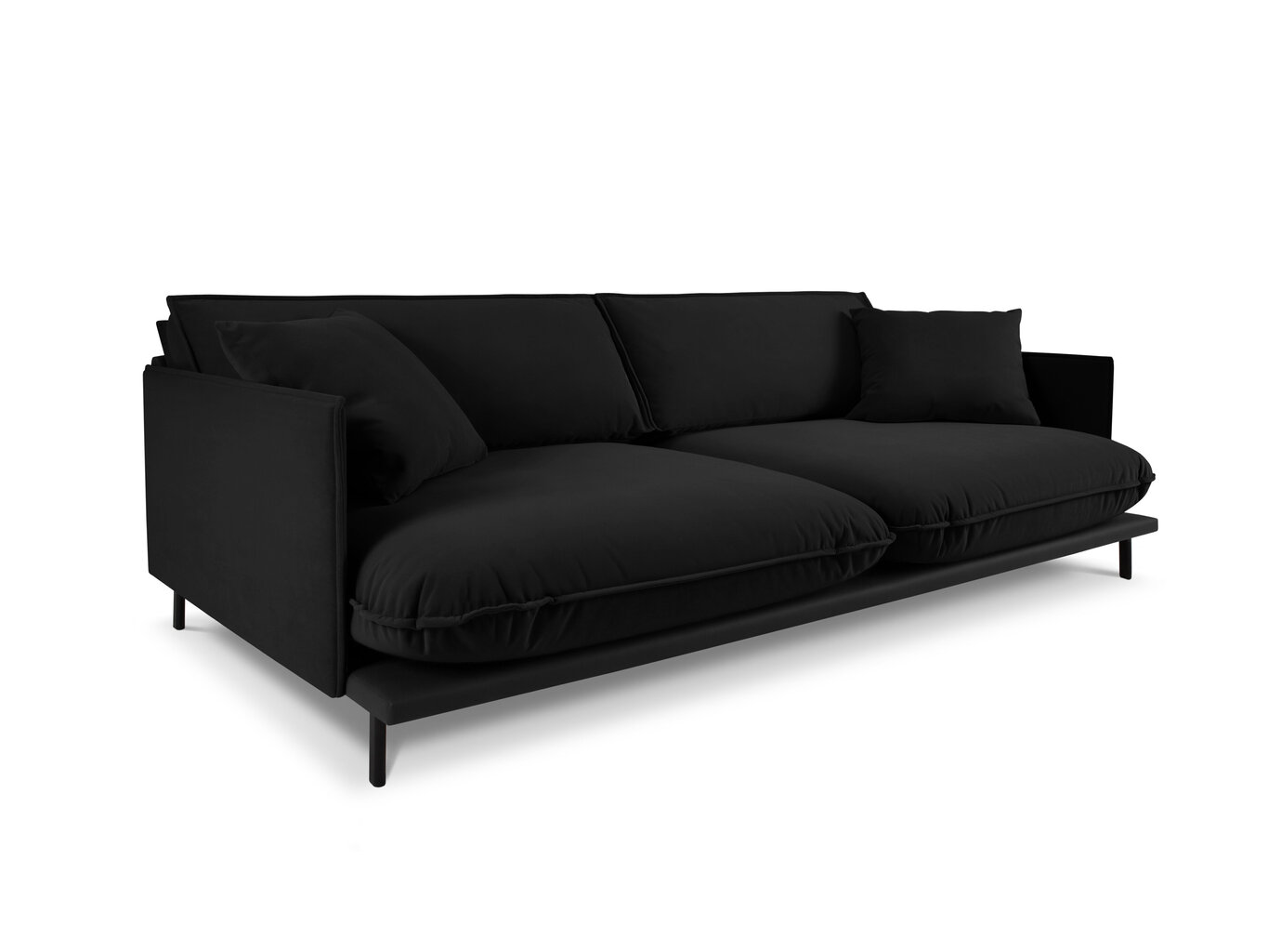 Četrvietīgs dīvāns Interieurs 86 Auguste, melns cena un informācija | Dīvāni | 220.lv