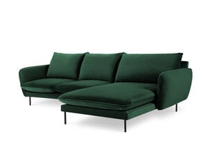 Stūra dīvāns Cosmopolitan Design Vienna, velūrs, zaļš/melns cena un informācija | Stūra dīvāni | 220.lv