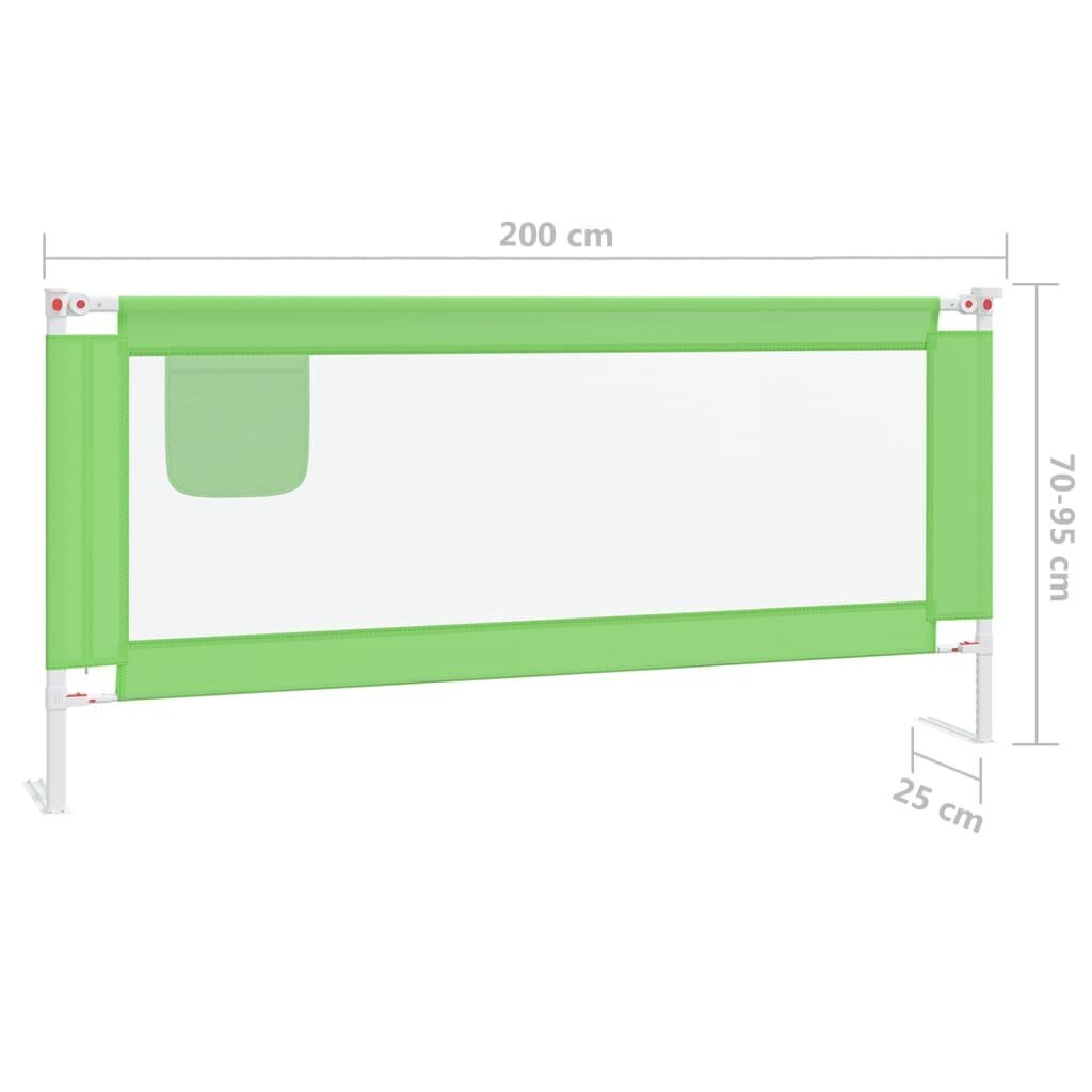 Aizsargbarjera bērnu gultai vidaXL, zaļa, 200x25cm цена и информация | Bērnu drošības preces | 220.lv