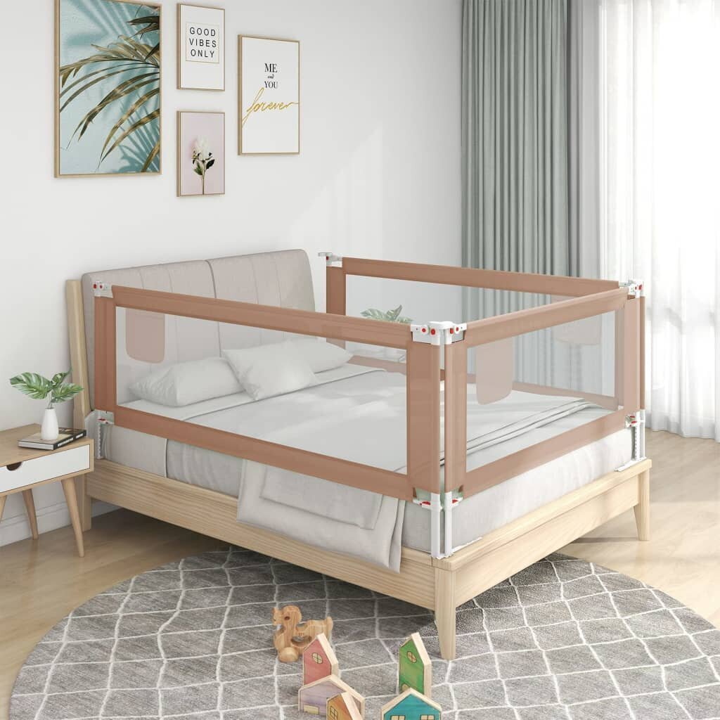 Aizsargbarjera bērnu gultai vidaXL, taupe, 120x25cm цена и информация | Bērnu drošības preces | 220.lv