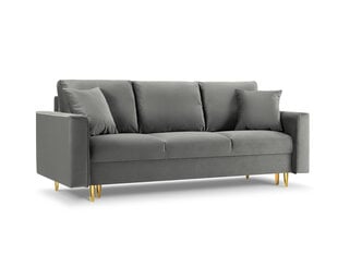 Trīsvietīgs dīvāns Mazzini Sofas Cartadera, gaiši pelēks/zeltainas krāsas cena un informācija | Dīvāni | 220.lv