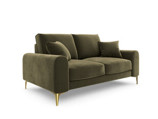Двухместный диван Mazzini Sofas Madara, велюр, зеленый/золотой цена и информация | Диваны | 220.lv