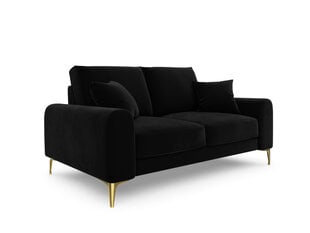 Двухместный диван Mazzini Sofas Madara, велюр, черный/золотой цена и информация | Диваны | 220.lv