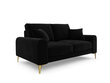 Divvietīgs dīvāns Mazzini Sofas Madara, velūrs, melns/zeltainas krāsas cena un informācija | Dīvāni | 220.lv