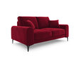 Divvietīgs dīvāns Mazzini Sofas Madara, velūrs, sarkans/melns cena un informācija | Dīvāni | 220.lv