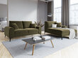 Divvietīgs dīvāns Mazzini Sofas Madara, velūrs, zaļš/melns cena un informācija | Dīvāni | 220.lv