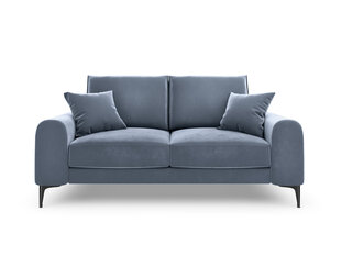 Двухместный диван Mazzini Sofas Madara, велюр, голубой/черный цена и информация | Диваны | 220.lv