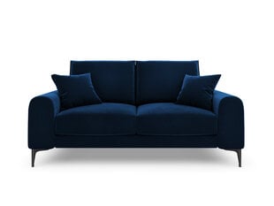 Divvietīgs dīvāns Mazzini Sofas Madara, velūrs, tumši zils/melns cena un informācija | Dīvāni | 220.lv