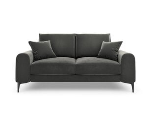 Двухместный диван Mazzini Sofas Madara, велюр, темно-серый/черный цена и информация | Диваны | 220.lv