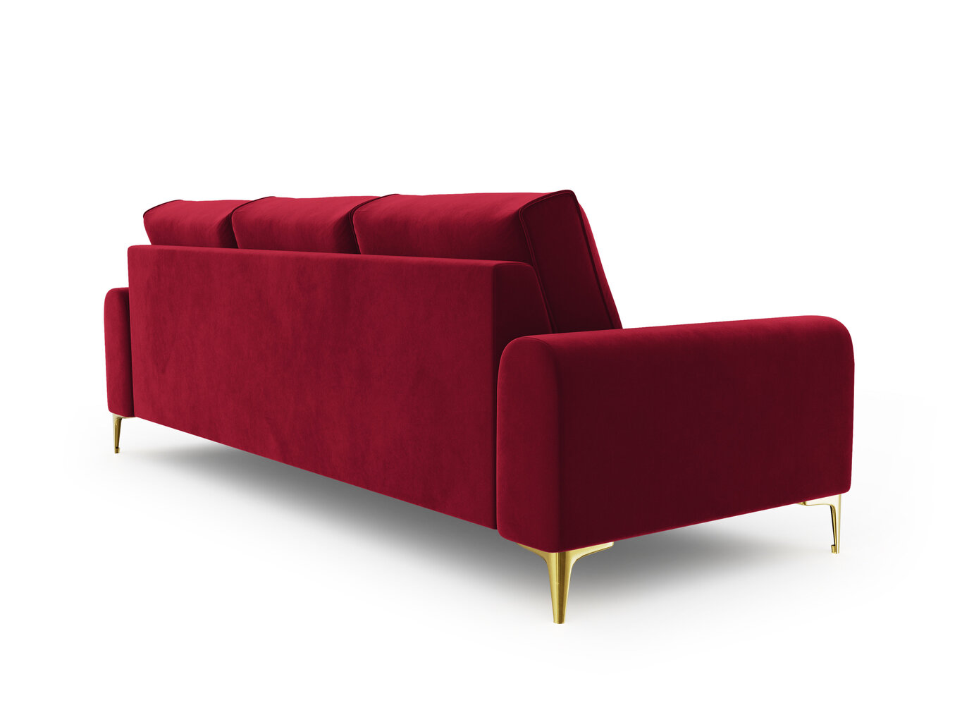 Trīsvietīgs dīvāns Mazzini Sofas Madara, velūrs, sarkans/zeltainas krāsas цена и информация | Dīvāni | 220.lv