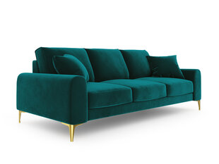 Trīsvietīgs dīvāns Mazzini Sofas Madara, velūrs, gaiši zaļš/zeltainas krāsas cena un informācija | Dīvāni | 220.lv