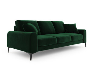Trīsvietīgs dīvāns Mazzini Sofas Madara, velūrs, tumši zaļš/melns cena un informācija | Dīvāni | 220.lv
