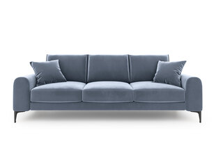 Трехместный диван Mazzini Sofas Madara, велюр, светло-синий/черный цена и информация | Диваны | 220.lv