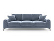 Trīsvietīgs dīvāns Mazzini Sofas Madara, velūrs, gaiši zils/melns cena un informācija | Dīvāni | 220.lv
