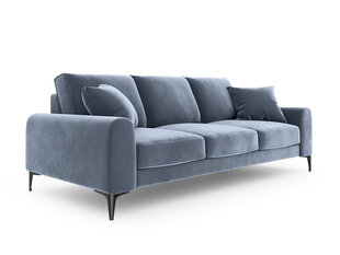 Trīsvietīgs dīvāns Mazzini Sofas Madara, velūrs, gaiši zils/melns cena un informācija | Dīvāni | 220.lv