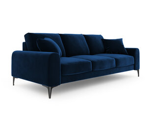 Trīsvietīgs dīvāns Mazzini Sofas Madara, velūrs, tumši zils/melns cena un informācija | Dīvāni | 220.lv