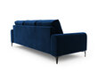 Trīsvietīgs dīvāns Mazzini Sofas Madara, velūrs, tumši zils/melns цена и информация | Dīvāni | 220.lv
