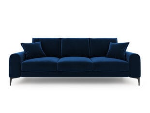 Trīsvietīgs dīvāns Mazzini Sofas Madara, velūrs, tumši zils/melns cena un informācija | Dīvāni | 220.lv