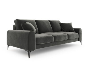 Трехместный диван Mazzini Sofas Madara, велюр, темно-серый/черный цена и информация | Диваны | 220.lv