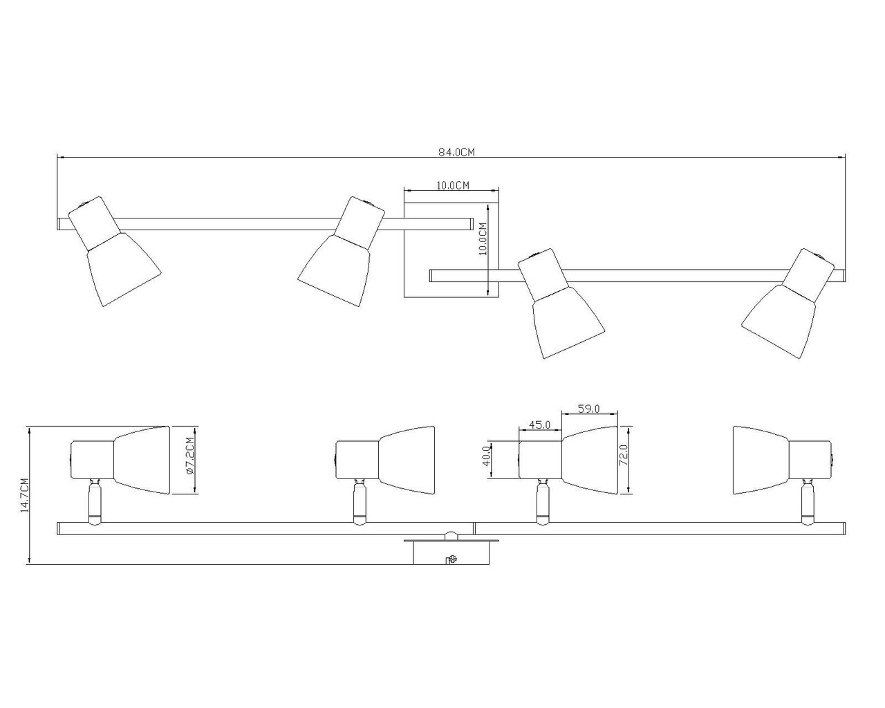 Uzmanības centrā Globo Lighting PARRY G54530-4 цена и информация | Griestu lampas | 220.lv