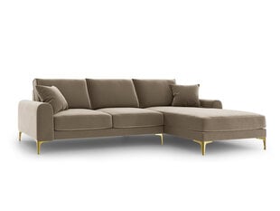 Мягкий уголок Mazzini Sofas Madara, велюр, бежевый/золотой цена и информация | Угловые диваны | 220.lv