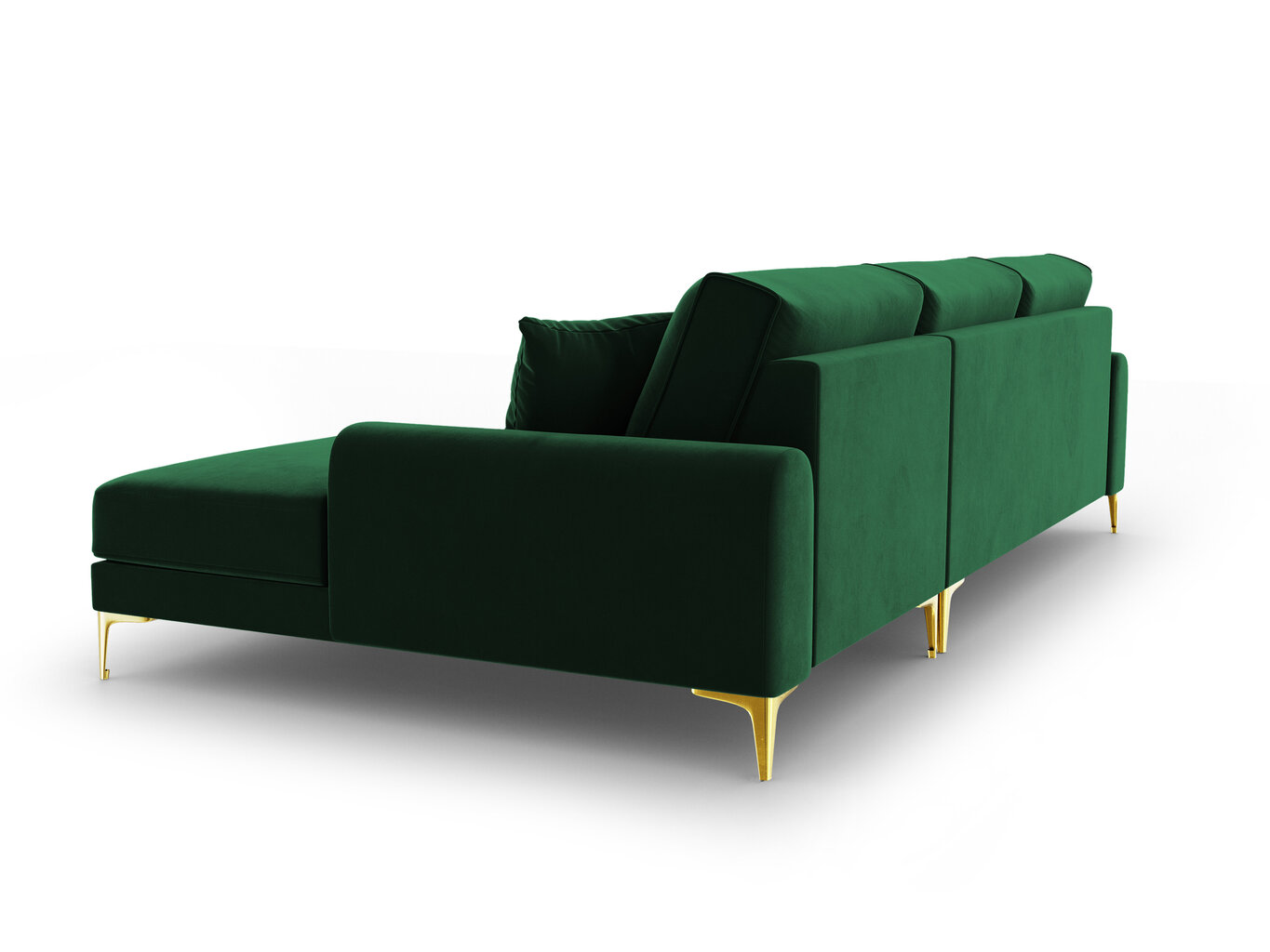 Stūra dīvāns Mazzini Sofas Madara, velūrs, tumši zaļš/zeltainas krāsas cena un informācija | Stūra dīvāni | 220.lv