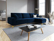 Stūra dīvāns Mazzini Sofas Madara, velūrs, zils/zeltainas krāsas цена и информация | Stūra dīvāni | 220.lv