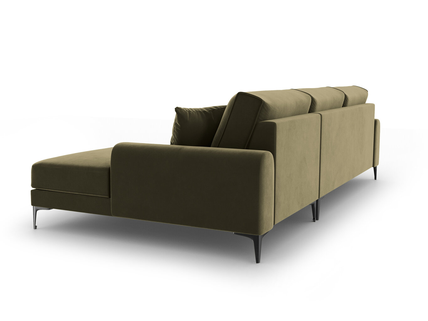 Stūra dīvāns Mazzini Sofas Madara, velūrs, zaļš/melns cena un informācija | Stūra dīvāni | 220.lv