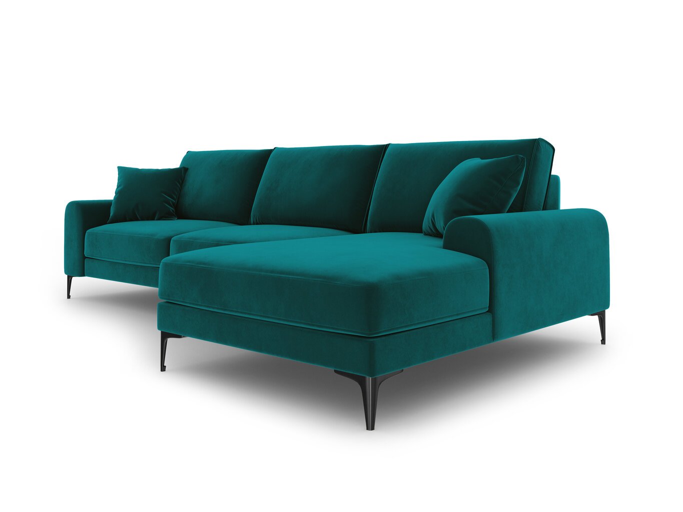 Stūra dīvāns Mazzini Sofas Madara, velūrs, gaiši zaļš/melns cena un informācija | Stūra dīvāni | 220.lv