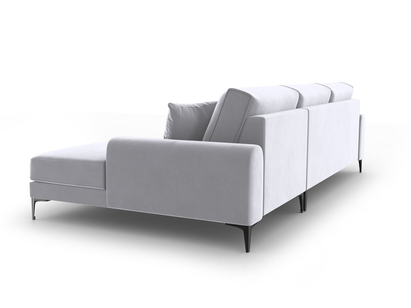 Stūra dīvāns Mazzini Sofas Madara, velūrs, sudrabainas krāsas/melns cena un informācija | Stūra dīvāni | 220.lv